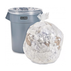 Uline Industrial Trash Liners - 55-60 Gallon, 2.5 Mil, Clear